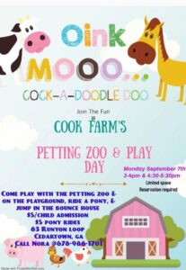 Cook Farm Petting Zoo and Play Day @ The Cook Farm